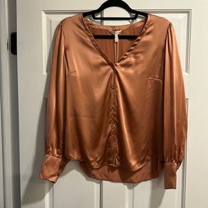 Brand new copper silk Rebecca Taylor button down